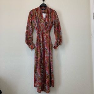 Zara Paisley Dress with belt Sz S